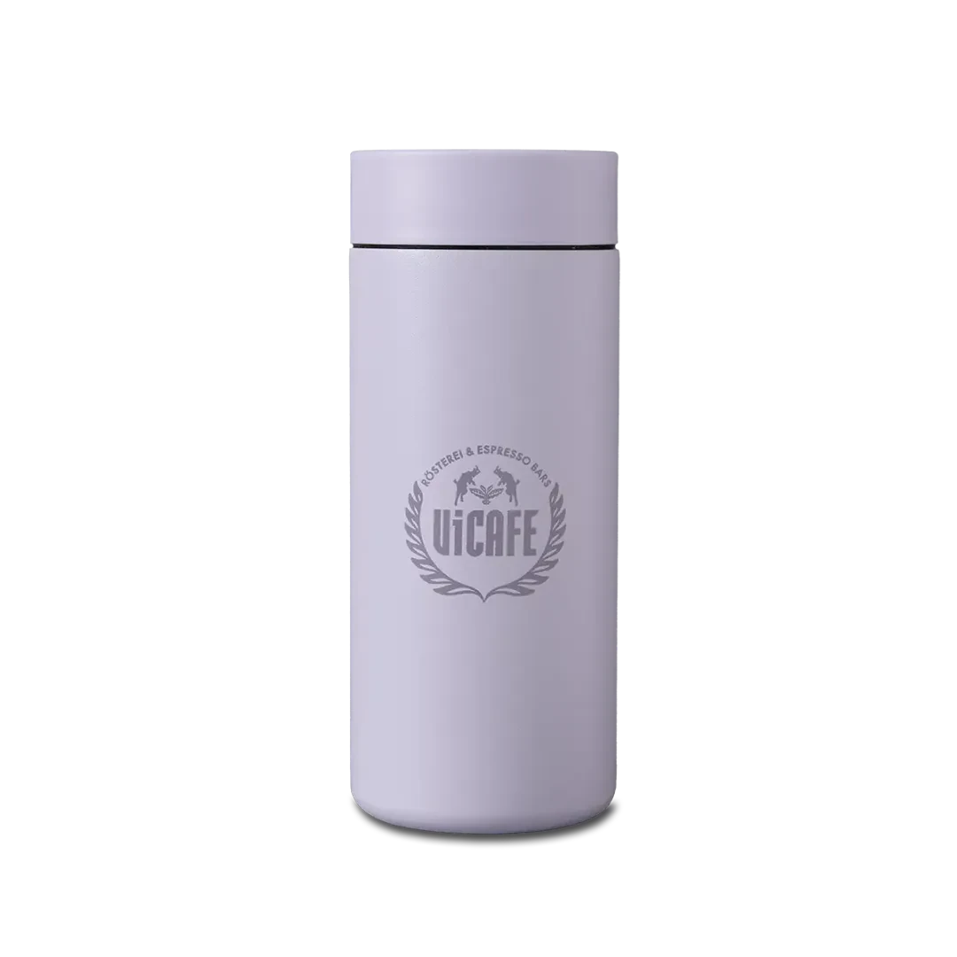 MiiR Thermo 360 Traveller in Purple Haze mit ViCAFE Logo fuer Kaffee To Go