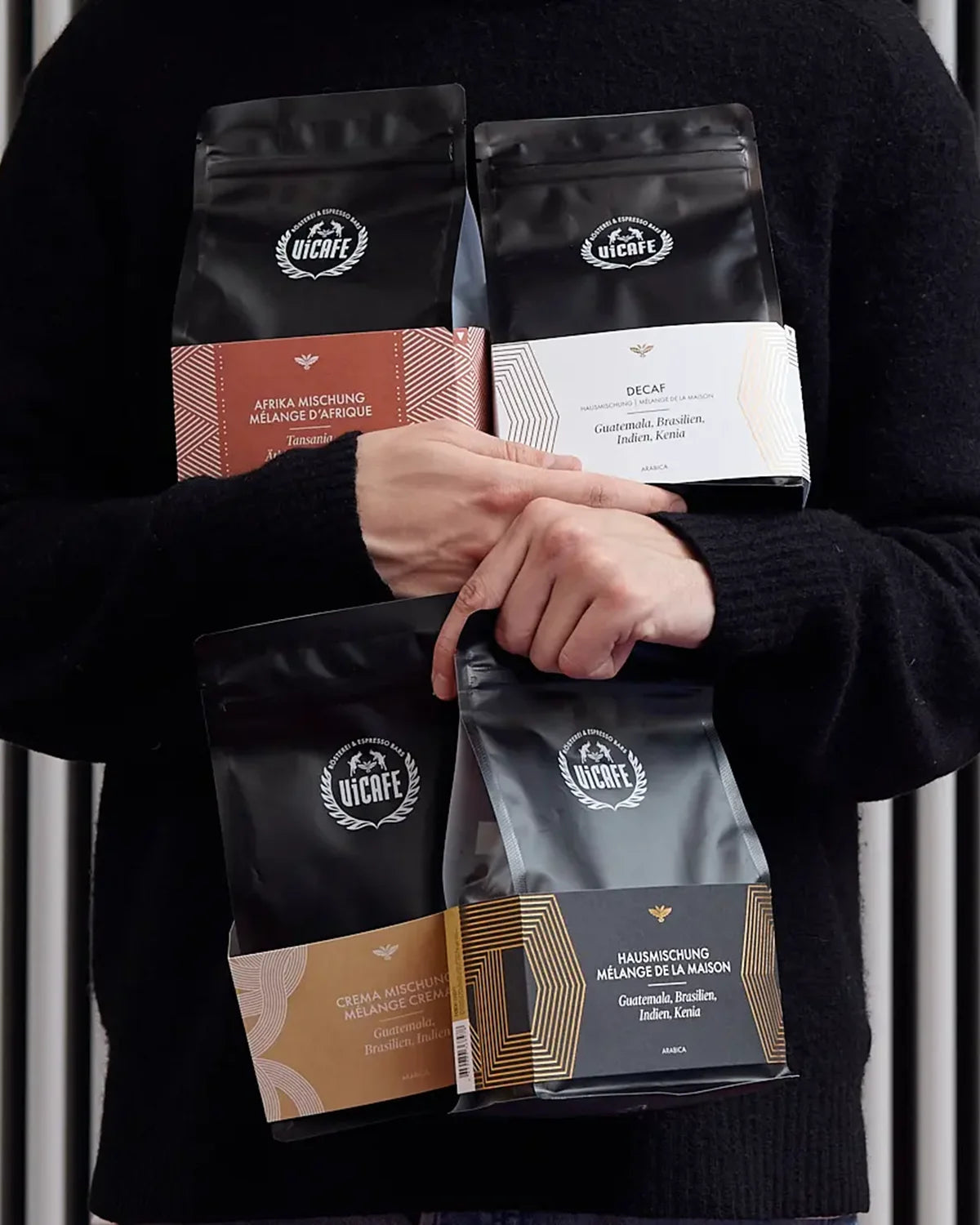 ViCAFE Specialty Coffee Mischungen – Afrikamischung, Crema, Hausmischung und Decaf frisch geröstet aus Zürich