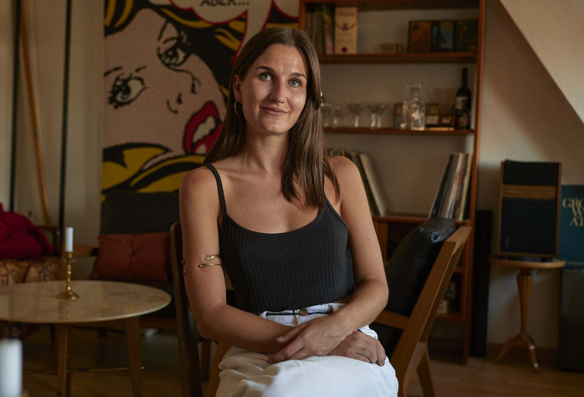 Vicafe employee in her appartment