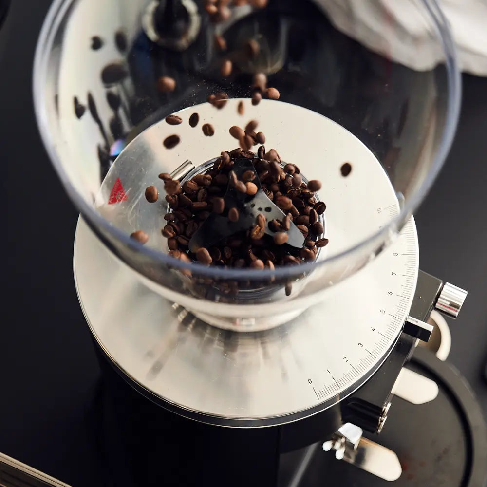 Kaffeebohnen in der Mühle – Grundlagen der Kaffeezubereitung im Barista Kurs der ViCAFE Academy